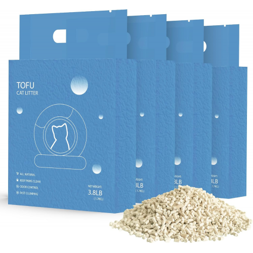 【PoPoLitter】Tofu Litter for Automatic Cleaning Litter Boxes, 4 Pack of 3.8 lbs, 15.2lbs total-Suitable for Multi-Cat, Highly Absorb Kitty Litter, Easy Clumping Cat Litter for Self Cleaning Cat Litter Box 【PoPoLitter】Tofu Litter for Automatic Cleaning Litter Boxes, 4 Pack of 3.8 lbs, 15.2lbs total-Suitable for Multi-Cat, Highly Absorb Kitty Litter, Easy Clumping Cat Litter for Self Cleaning Cat Litter Box